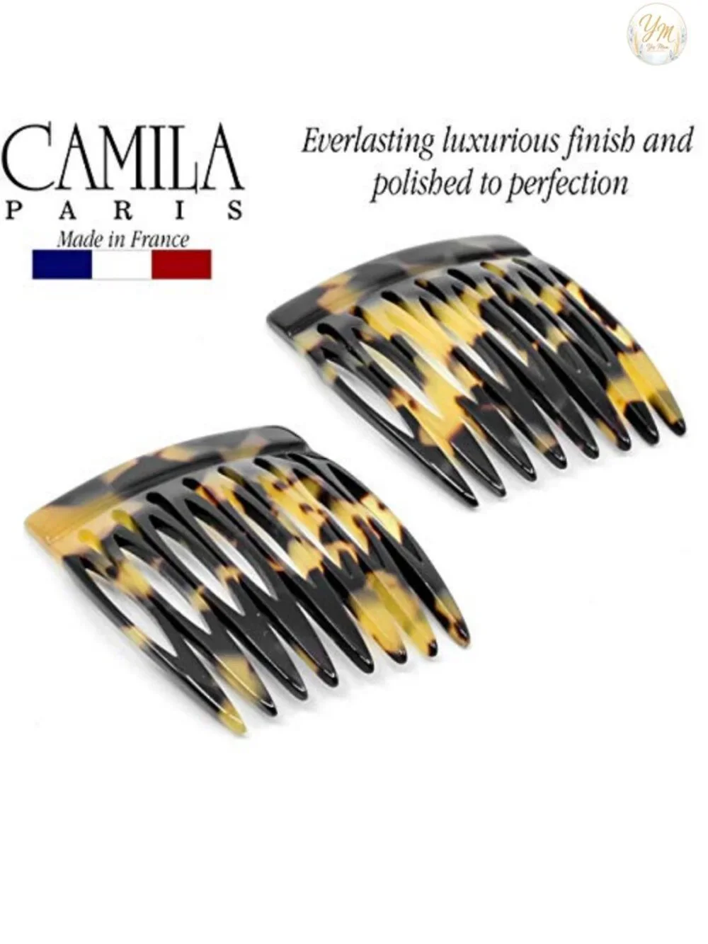 French Hair Side Comb Handmade Cellulose Acetate Strong Hold Hair Clips for